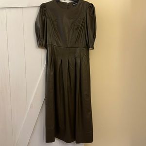 Fit and flare leather dress